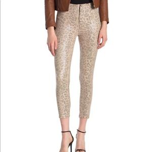 Mother Faux Suede Leopard Print Pants